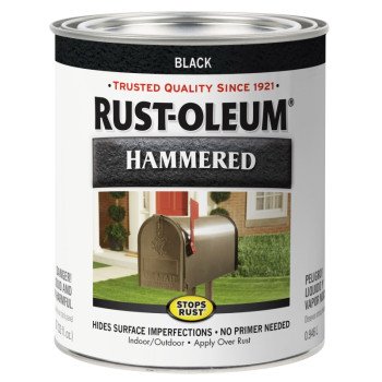 Rust-Oleum 352847 Rust Preventative Paint, Oil, Hammered, Black, 1 qt, 85 sq-ft Coverage Area