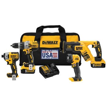 DeWALT DCK494P2 Combination Kit, Battery Included, 20 V, 4-Tool, Lithium-Ion Battery