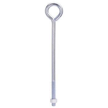 ProSource LR291 Eye Bolt, 12.4 mm Thread, Machine Thread, 3 in L Thread, 2-1/8 in Dia Eye, 461 lb Working Load, Steel