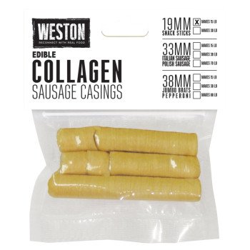 Weston 19-0111-W Collagen Sausage Casing Vacuum Bag, Clear