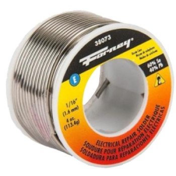 Forney 38073 Solder, 4 oz, Solid, Silver/White, 375 deg F Melting Point