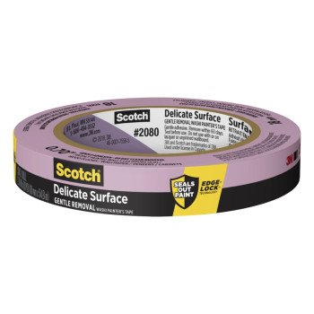 Scotch 2080-18EC Masking Painter's Tape, 60 yd L, 0.7 in W, Pink