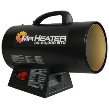 Mr. Heater Contractor F271370 Forced Air Gas Heater, 20 lb Fuel Tank, Propane, 30000 to 60000 Btu, 300 cfm Air