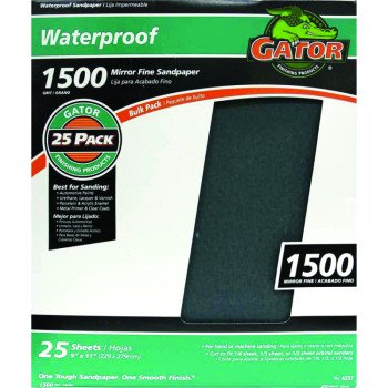 Gator 3287 Sanding Sheet, 11 in L, 9 in W, 1500 Grit, Silicone Carbide Abrasive