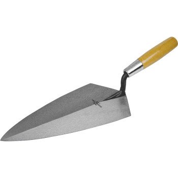 Marshalltown 19 10 Brick Trowel, 10 in L Blade, 5 in W Blade, Steel Blade, Wood Handle