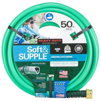 Swan CSNSS58050 Heavy-Duty Garden Hose, 5/8 in, 50 ft L, Female, PVC, Green