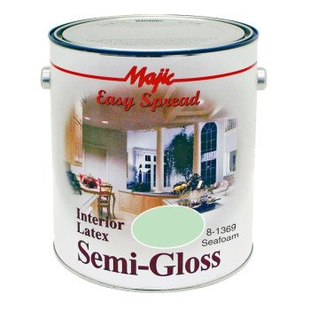 Majic Paints 8-1369-1 Interior Paint, Semi-Gloss Sheen, Seafoam, 1 gal, Can, 300 sq-ft Coverage Area