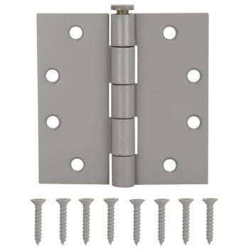 ProSource LR-017-PS Square Corner Door Hinge, Steel, Gray, Loose Pin, 180 deg Range of Motion, Screw Mount Mounting