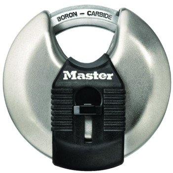 Master Lock Magnum Series M40XKAD Padlock, Keyed Alike Key, Shrouded Shackle, 3/8 in Dia Shackle, Stainless Steel Body