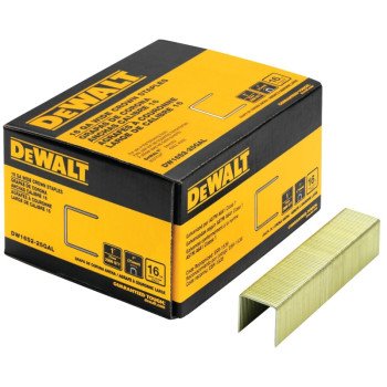 DEWALT DW16S2-25GAL Crown Staple, 1 in W Crown, 3/4 in L Leg, 16 ga, Galvanized