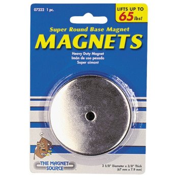 Magnet Source 07222 Round Base Magnet, Ceramic, 1 in ID x 2.618 in OD Dia, 3/8 in H