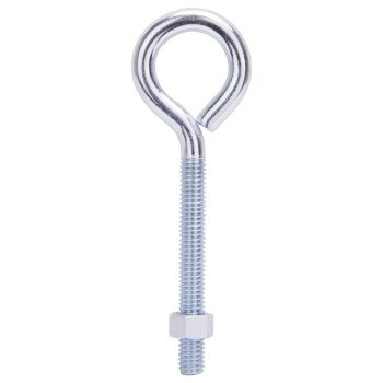 ProSource LR284 Eye Bolt, 9.5 mm Thread, Machine Thread, 3 in L Thread, 1-5/8 in Dia Eye, 264 lb Working Load, Steel