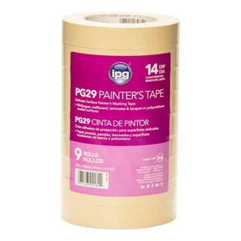 IPG PG29..22R Masking Tape, 60 yd L, 0.94 in W, Paper Backing, Beige