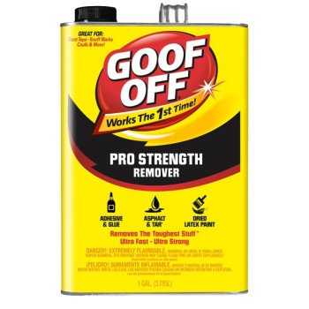 Goof Off FG657 Latex Paint Remover, Liquid, White, 1 gal, Can