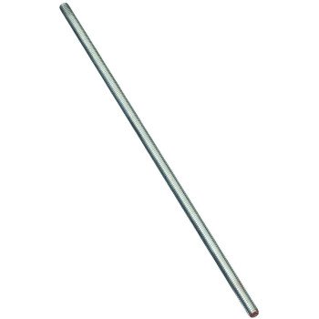 Stanley Hardware N179-325 Threaded Rod, 5/16-18 Thread, 12 in L, A Grade, Steel, Zinc, UNC Thread