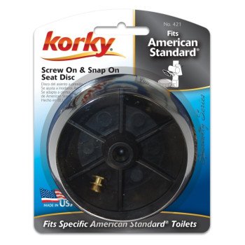 Korky 0421BP Combo Seat Disc, For: Snap-On and Screw-On Tilt Flush Models, American Standard