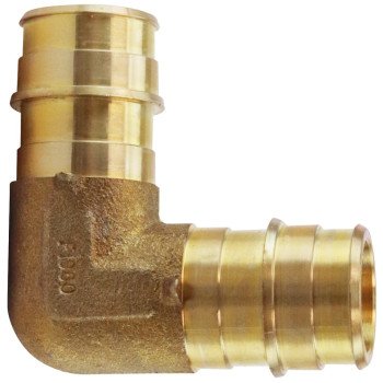 Apollo EPXE3434 Pipe Elbow, 3/4 in, Barb, 90 deg Angle, Brass, 200 psi Pressure