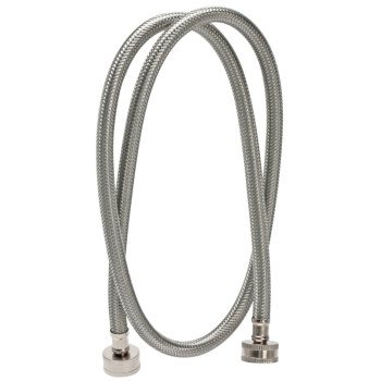 Fluidmaster 9WM48 Washing Machine Discharge Hose, 3/4 in ID, 48 in L, Female, Stainless Steel