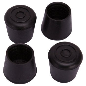 ProSource FE-50637-B Furniture Leg Tip, Round, Rubber, Black, 1-1/8 in Dia, 1.6 in H