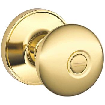 Schlage J Series J40V LAS 605 Privacy Lever, Mechanical Lock, Bright Brass, Metal, Residential, 3 Grade