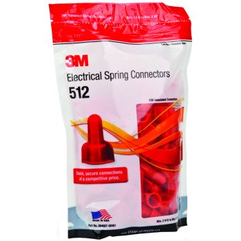 3M SGR Wire Connector, 8 to 18 AWG Wire, Copper Contact, Polypropylene Housing Material, Red