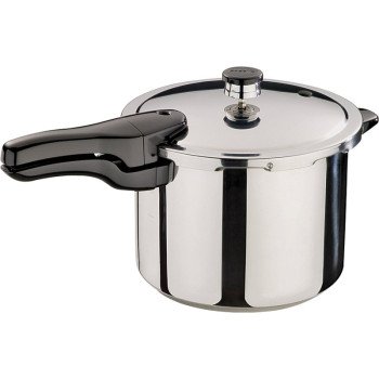 Presto 01362 Pressure Cooker, 6 qt Capacity, 10-1/2 in Dia, Stainless Steel