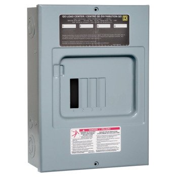 Square D QO QO4L100S Load Center, 100 A, 4 -Space, 4 -Circuit, NEMA 1 Enclosure, Surface Mounting