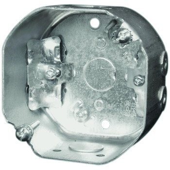 Hubbell 54171LFBAR Octagonal Box, 4 in OAW, 2-1/8 in OAD, 3-Knockout, Metal Housing Material