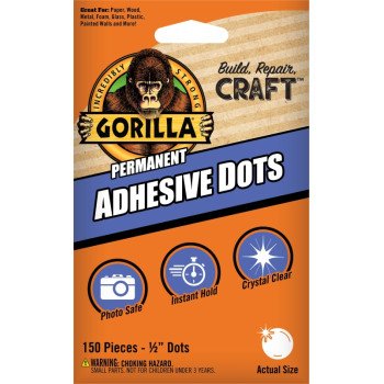 Gorilla 104905 Adhesive Dot, Solid, Neutral, Transparent