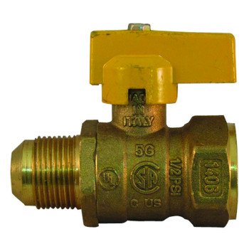 Pro-Flex PFGV-FFL3458B Gas Valve, 3/4 x 5/8 in Connection, FIP x Flare