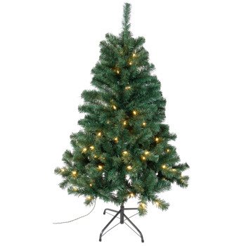 Hometown Holidays 61946 Sheared Tree, 4-1/2 ft H, Noble Fir Family, 110 V, LED Bulb, Clear Light