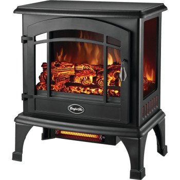 Comfort Glow EQS5140 Electric Stove, 120 V, Thermostat Control, Steel, Black