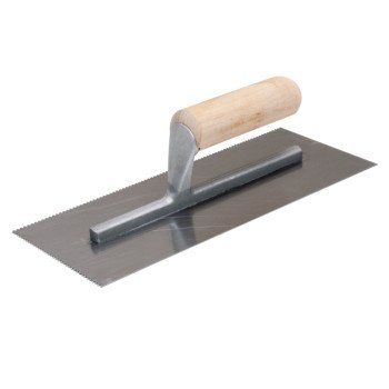 QLT 972 Trowel, 1/16 in W x 1/16 in D Notch, 11 in L, 4-1/2 in W, Square Notch, Straight Handle