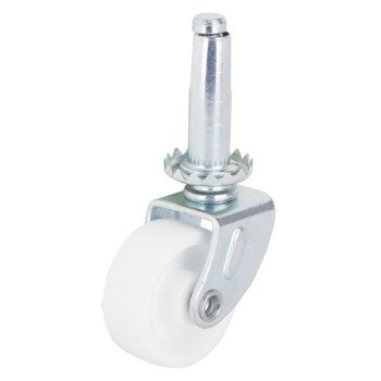 ProSource JC-B07-PS Swivel Caster, 1-1/4 in Dia Wheel, 1-1/4 in W Wheel, White, 40 lb, Steel Housing Material