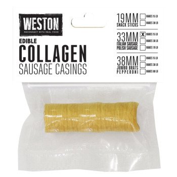 Weston 19-0112-W Collagen Sausage Casing Vacuum Bag, Clear