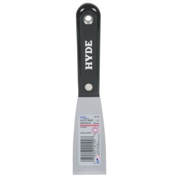 Hyde 02100 Putty Knife, 1-1/2 in W Blade, HCS Blade, Nylon Handle