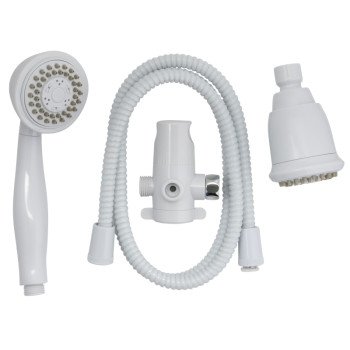 Plumb Pak K750WH Shower Head Kit, 1.8 gpm, 3-Spray Function, 60 in L Hose