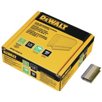 DEWALT DFS9150B1G Barbed Fence Staple, 1-1/2 in L, Aluminum/Zinc, 9 ga Wire, 9 ga Gauge, Galvanized Steel