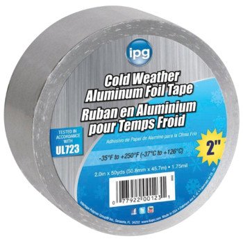 IPG 9502 Foil Tape with Liner, 45.7 m L, 50.9 mm W, Aluminum Backing, Silver