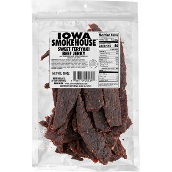 Iowa Smokehouse IS-10JST Beef Jerky, Sweet Teriyaki, 10 oz