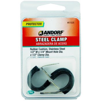 Jandorf 61528 Cushion Clamp, Rubber/Stainless Steel, Black