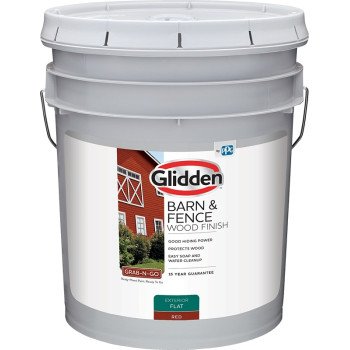 PPG GLBFEX10RE05 Exterior Latex, Flat, Red, Liquid, 5 gal