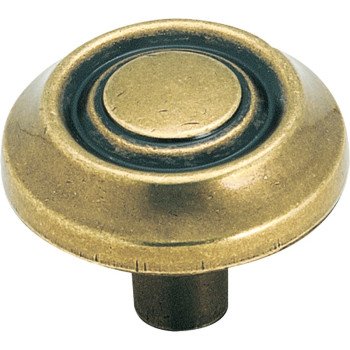 Amerock BP3423BB Cabinet Knob, 1 in Projection, Zinc, Burnished Brass