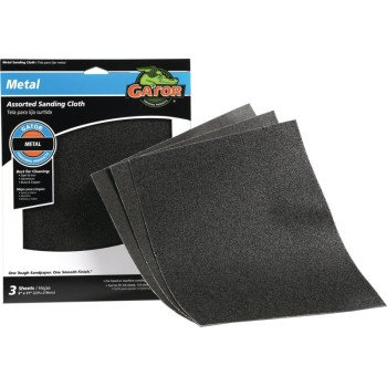 Gator 4447 Sanding Sheet, 11 in L, 9 in W, Emery Abrasive, Cloth Backing