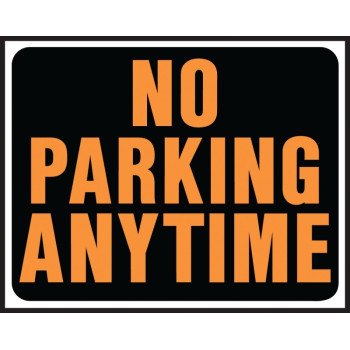 Hy-Ko Hy-Glo Series SP-105 Identification Sign, Rectangular, NO PARKING ANYTIME, Fluorescent Orange Legend, Plastic