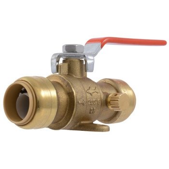 SharkBite 22305-0000LF Ball Valve, 3/4 in Connection, NPSM, 200 psi Pressure, Brass Body