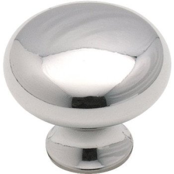 Amerock BP85326 Cabinet Knob, 1 in Projection, Zinc, Polished Chrome