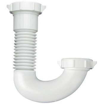 Plumb Pak PP812-50 J-Bend, 1-1/2, 1/2 x 1-1/4 in, Slip, Plastic, White