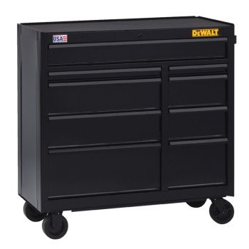 DEWALT DWST24190 Rolling Tool Cabinet, 15,498 cu-in, 26-1/2 in OAW, 40-1/2 in OAH, 18 in OAD, Steel, Black, 9-Drawer