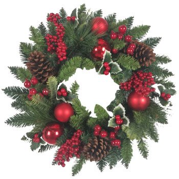 38601 WREATH HOLLY BERRY 22IN 